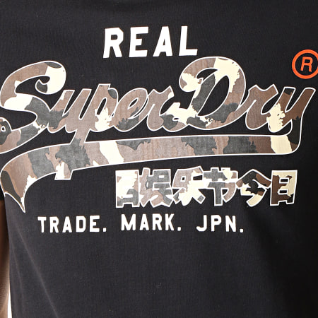 Superdry - Tee Shirt Camouflage Vintage Logo M1000057B Noir Marron
