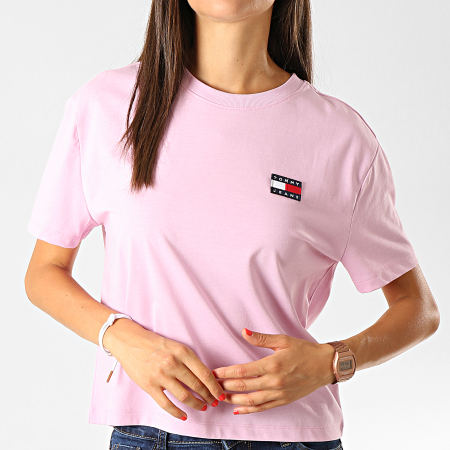 Tommy Jeans - Tee Shirt Femme Badge 6813 Lila