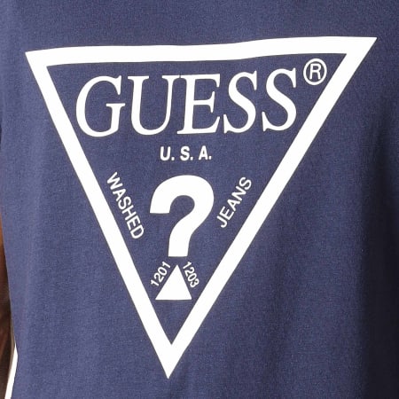 Guess - Tee Shirt U94M09-JR00A Bleu Marine Blanc