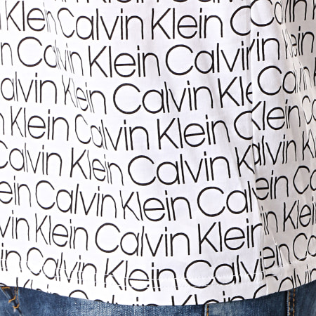 Calvin Klein - Tee Shirt Modulus Logo Print 1699 Blanc Noir