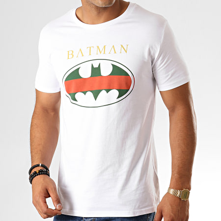 DC Comics - Maglietta Batman istituzionale tricolore bianca