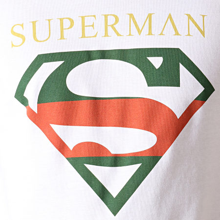 DC Comics - Tee Shirt Superman Institutional Tricolore Blanc