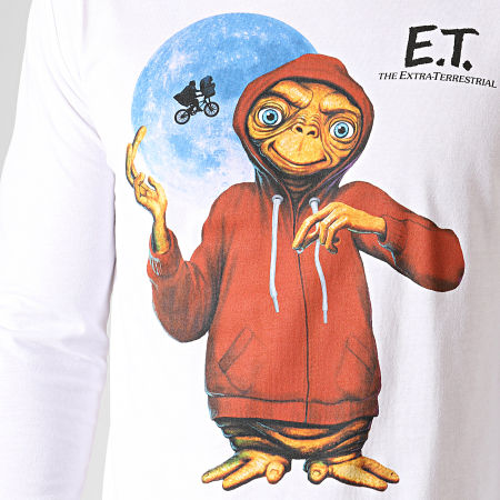 E.T. L'Extraterrestre - Tee Shirt Manches Longues Hoodie Blanc