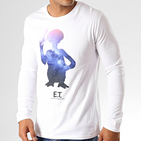 E.T. L'Extraterrestre - Tee Shirt Manches Longues Stars Blanc