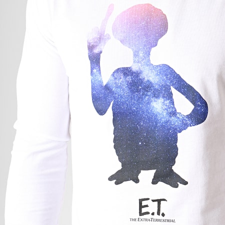E.T. L'Extraterrestre - Tee Shirt Manches Longues Stars Blanc
