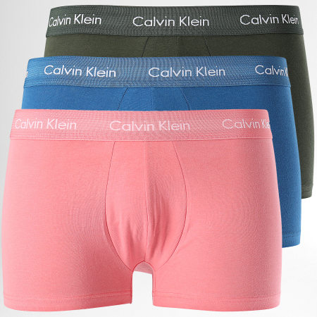 Calvin Klein - Lot De 3 Boxers Coton Stretch U2664G Noir Rose Bleu