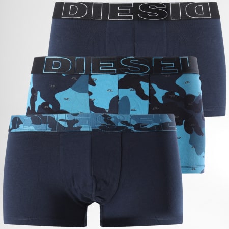 Diesel - Lot De 3 Boxers Instant Looks Bleu Marine Camouflage