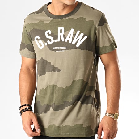 G-Star - Tee Shirt Graphic 13 D15247-B719 Vert Kaki Camouflage