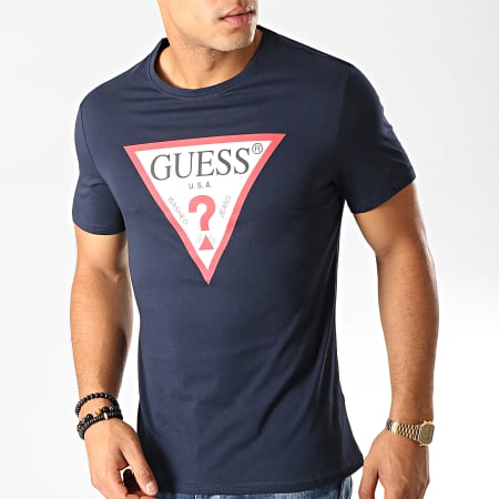 Guess - Tee Shirt Slim M94I42-I3Z00 Bleu Marine