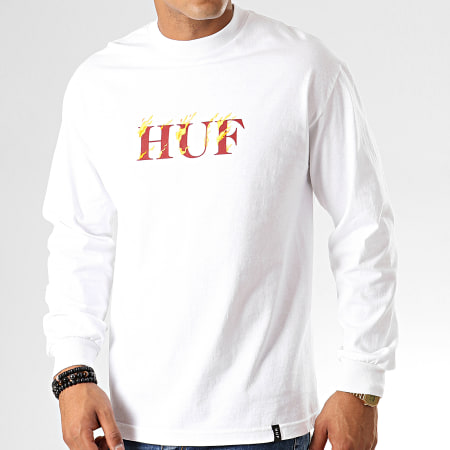 HUF - Tee Shirt Manches Longues Phoenix Blanc Rouge Jaune