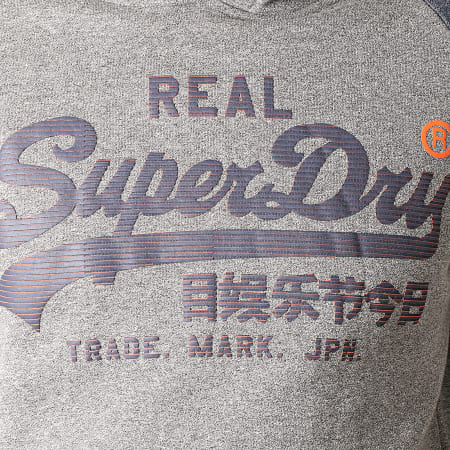 Superdry - Sweat Capuche Vintage Logo 1st Raglan M2000068B Gris Chiné