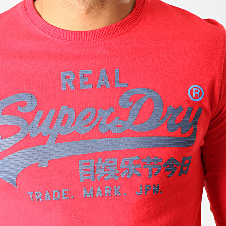 Superdry - Tee Shirt Manches Longues Vintage Logo 1st Duo M6000019A Rouge