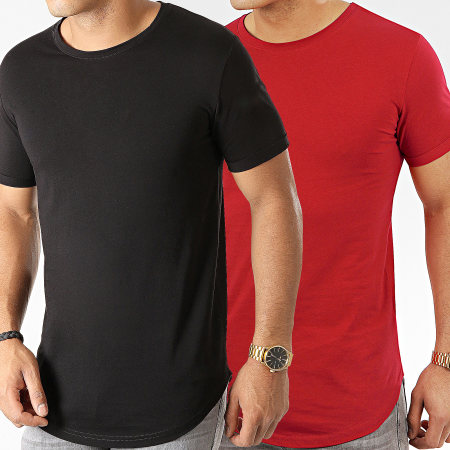 LBO - Lot de 2 Tee Shirts Oversize 934 Rouge et Noir