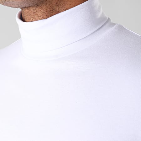 LBO - Lot De 2 Tee Shirt Col Roulé Manches Longues Uni 892 Noir Et Blanc