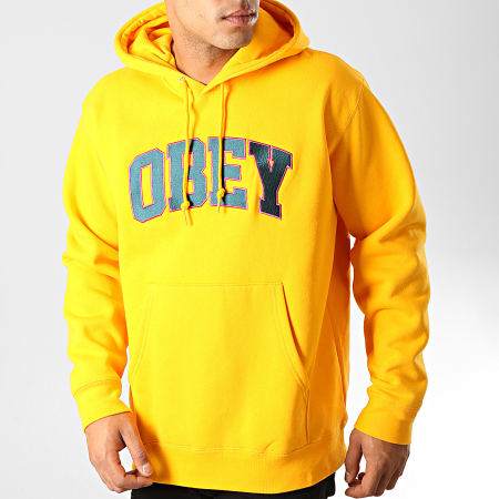 Obey - Sweat Capuche Sports Jaune