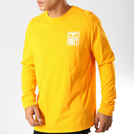Obey - Tee Shirt Manches Longues Eyes Icon Jaune