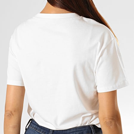 Pepe Jeans - Tee Shirt Femme Musette Blanc Cassé Rouge Bleu