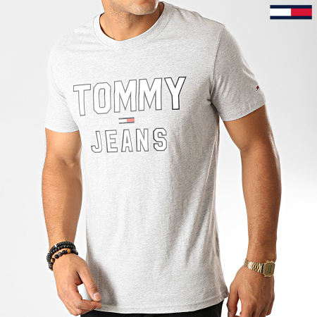 Tommy Hilfiger - Tee Shirt Essential 1985 Logo 7067 Gris Clair Chiné
