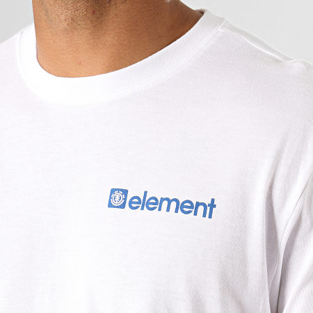 Element - Tee Shirt Manches Longues Joint Blanc Bleu