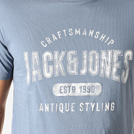 Jack And Jones - Tee Shirt Custom Bleu Clair