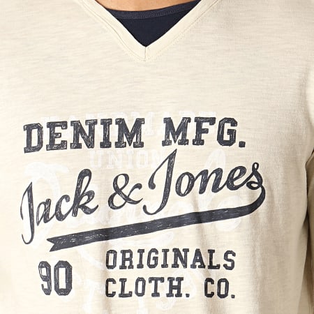 Jack And Jones - Tee Shirt Manches Longues Gaston Ecru