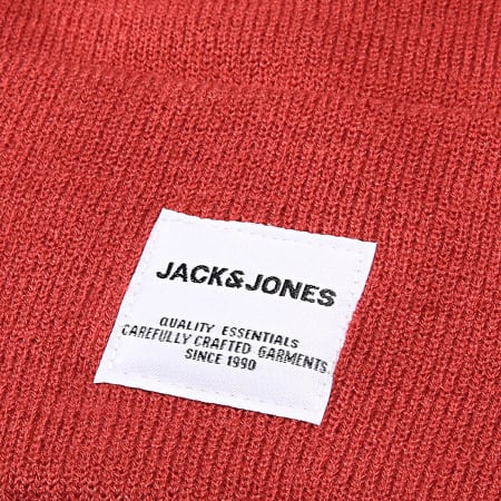 Jack And Jones - Bonnet Long Knit Rouge