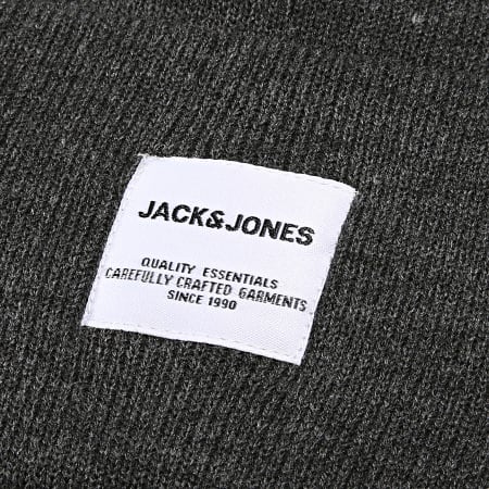 Jack And Jones - Bonnet Long Knit Gris Anthracite Chiné