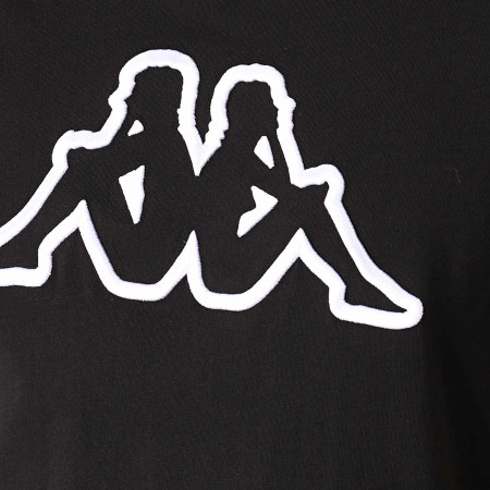 Kappa - Tee Shirt A Bandes Logo Tape Raggio 304RV30 Noir Blanc