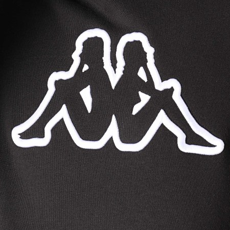 Kappa - Sweat Capuche Logo Tape Riondi 304RV90 Noir Blanc