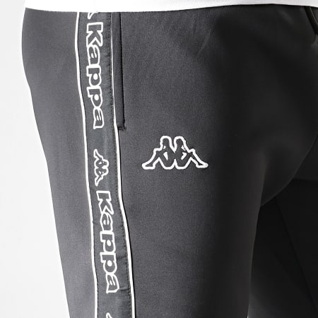 Kappa - Pantalon Jogging A Bandes Logo Riccio 304RVC0 Noir Blanc