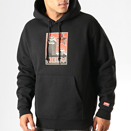 Obey - Sweat Capuche Building 30 Years Noir Rouge
