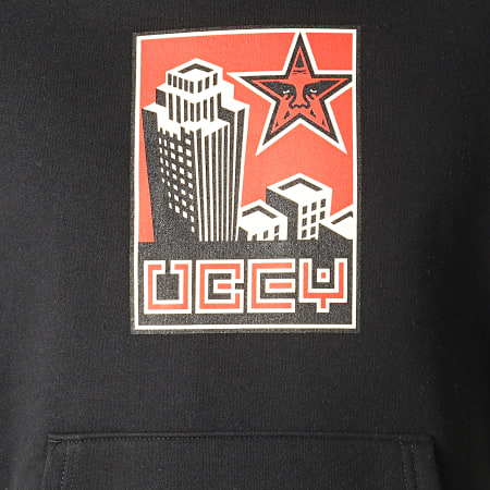 Obey - Sweat Capuche Building 30 Years Noir Rouge