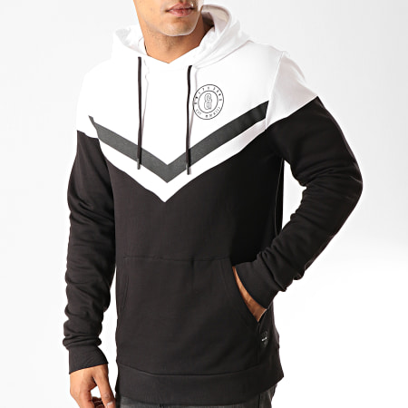 Only And Sons - Sweat Capuche Wagner Noir Blanc