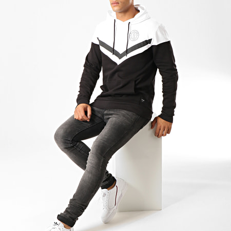 Only And Sons - Sweat Capuche Wagner Noir Blanc