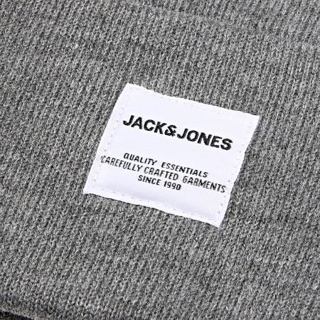 Jack And Jones - Bonnet Long Knit Gris Chiné