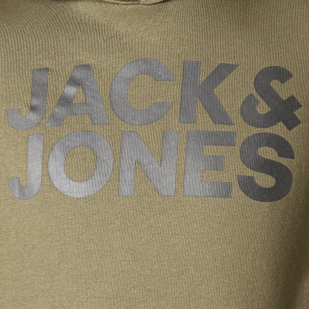 Jack And Jones - Sweat Capuche Corp Logo Vert Kaki