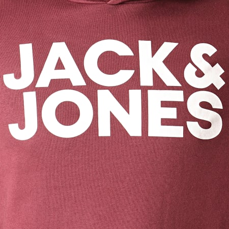 Jack And Jones - Sweat Capuche Corp Logo Bordeaux