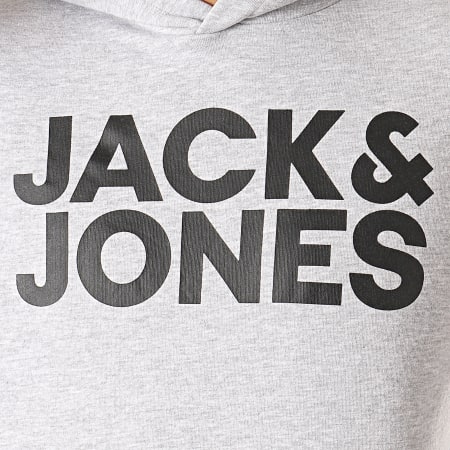 Jack And Jones - Corp Logo Hoody Gris jaspeado