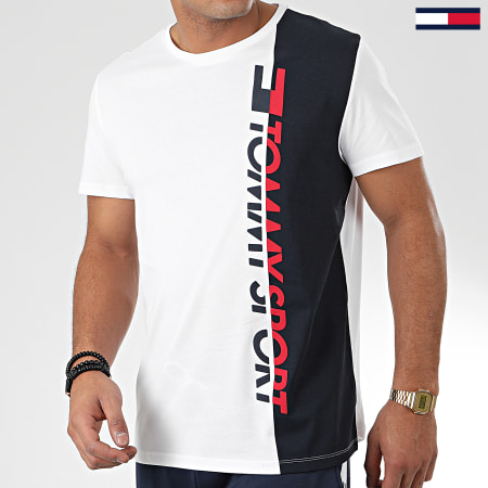 Tommy Hilfiger - Tee Shirt Logo Graphic 0192 Blanc Bleu Marine Rouge