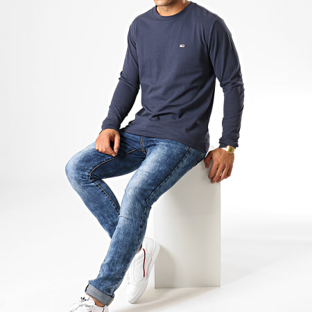 Tommy Jeans - Tee Shirt Manches Longues Classics 6959 Bleu Marine