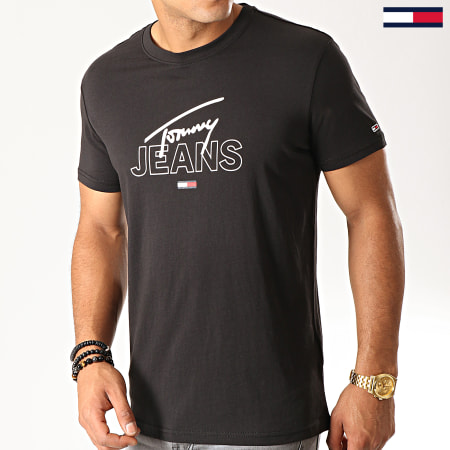 Tommy Jeans - Tee Shirt Script Logo 7011 Noir Blanc