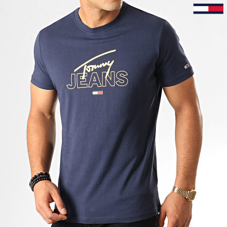 Tommy Hilfiger - Tee Shirt Script Logo 7011 Bleu Marine
