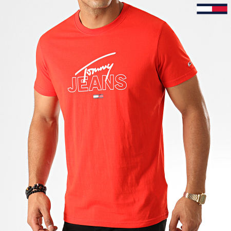 Tommy Jeans - Tee Shirt Script Logo 7011 Rouge