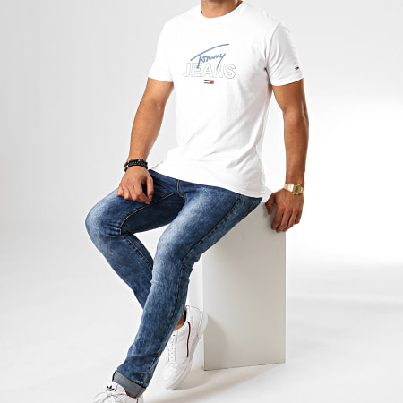 Tommy Jeans - Tee Shirt Script Logo 7011 Blanc
