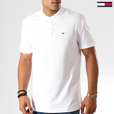 Tommy Jeans - Polo Manches Courtes Classics Solid 7196 Blanc