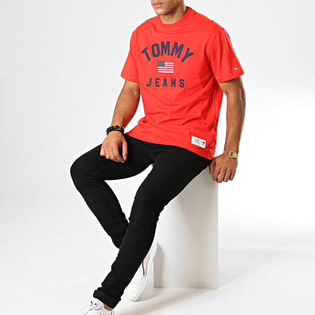 Tommy Jeans - Tee Shirt USA Flag 7068 Rouge