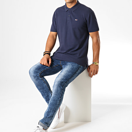 Tommy Jeans - Polo Manches Courtes Classics Solid 7196 Bleu Marine