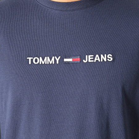 Tommy Jeans - Tee Shirt Manches Longues Small Logo 7190 Bleu Marine