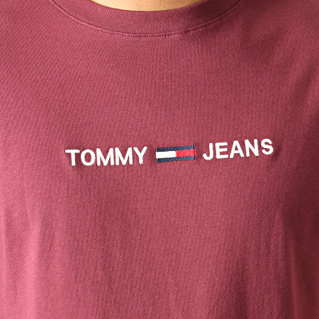Tommy Jeans - Tee Shirt Manches Longues Small Logo 7190 Bordeaux