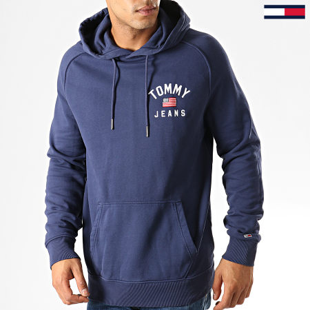 Tommy Jeans - Sweat Capuche Washed Chest Graphic 7033 Bleu Marine